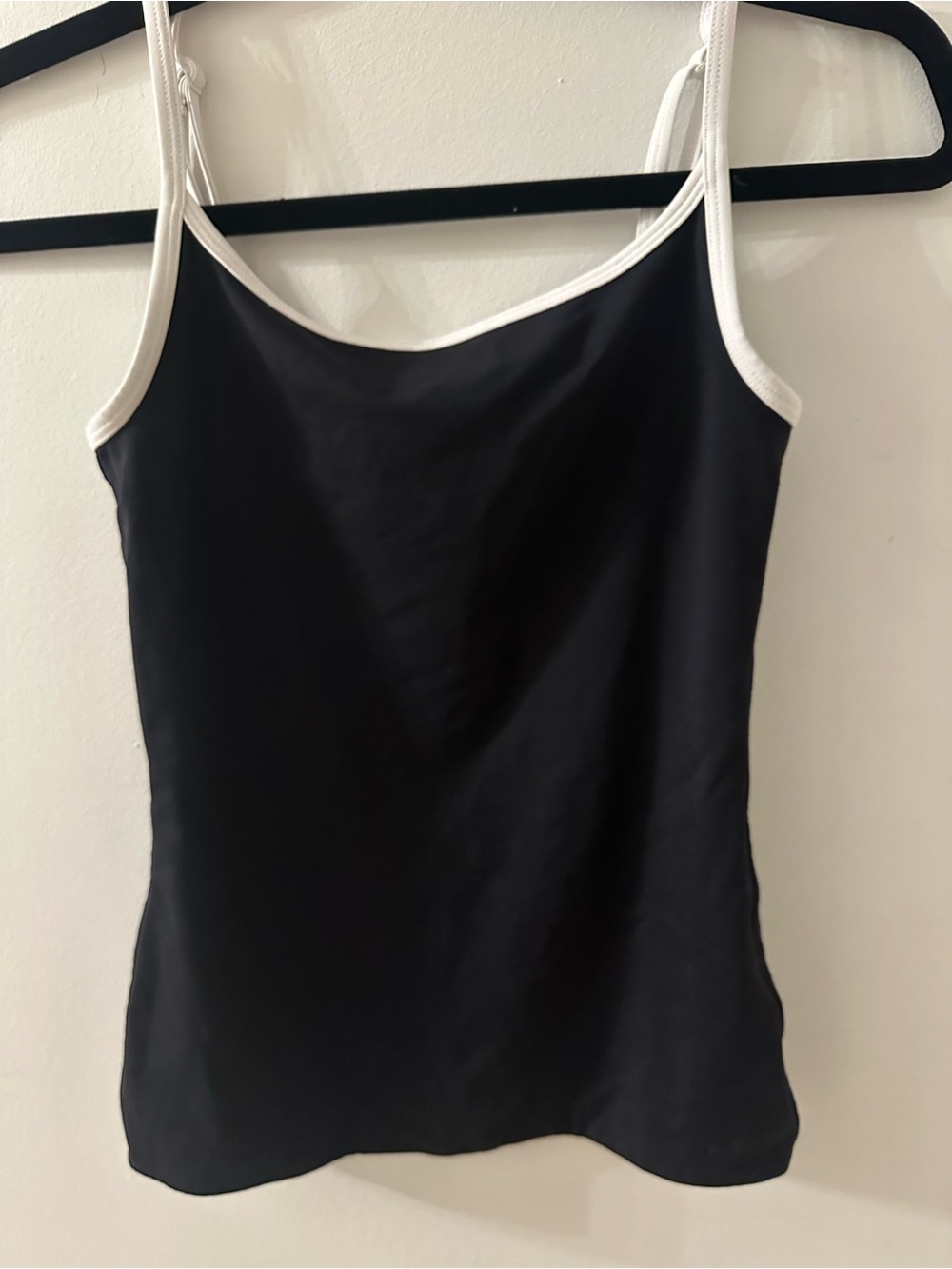 Aritzia Black Cami Tank with White Trim - Women Tops